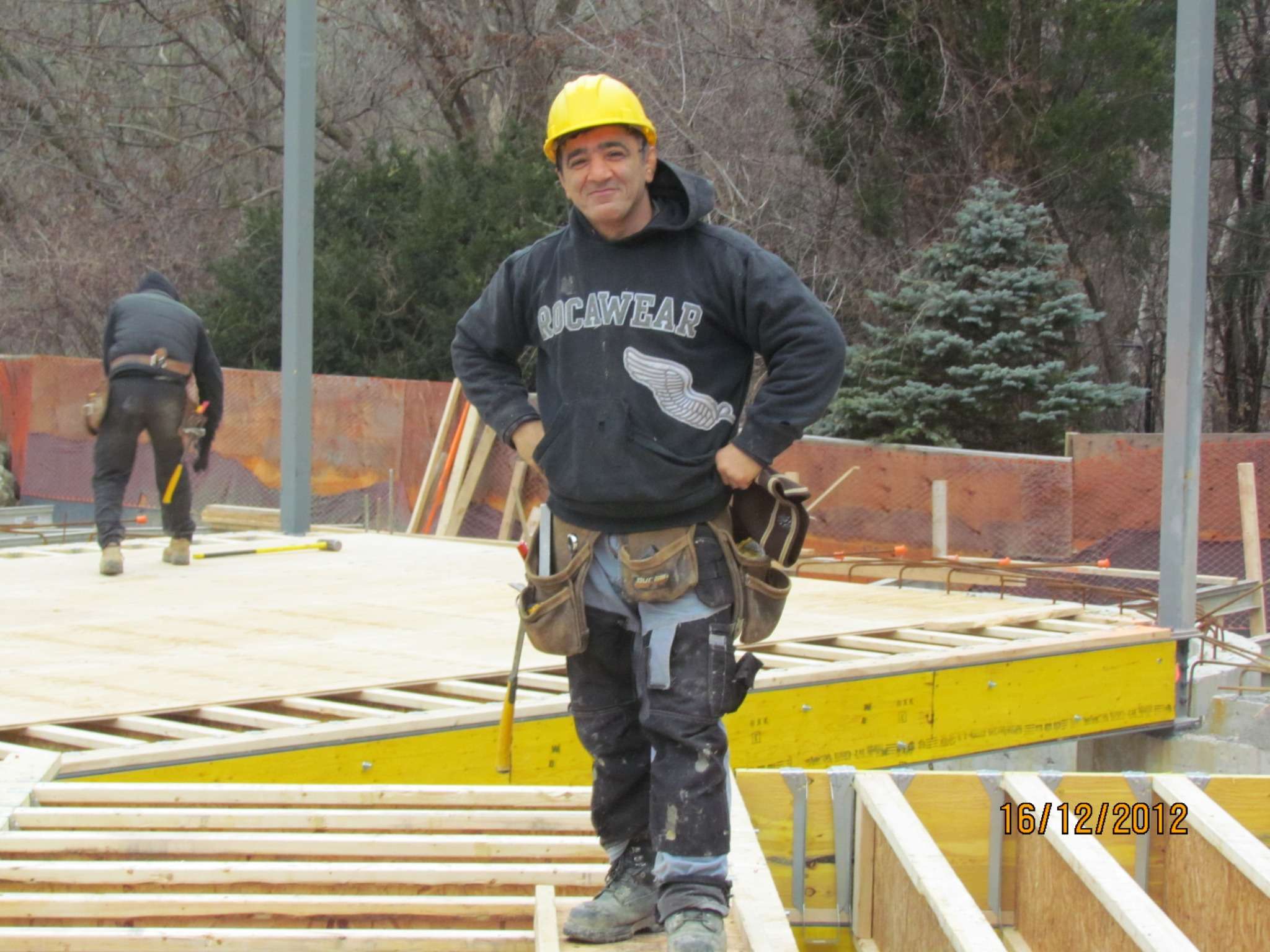 Zei Noorani (Hamed) at work on a residential framing project