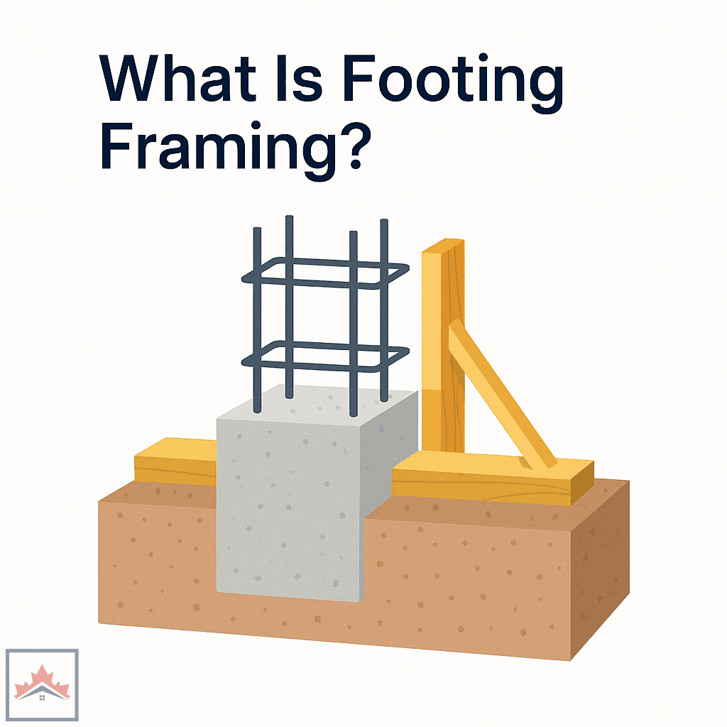 Illustration explaining footing framing and its connection to the foundation