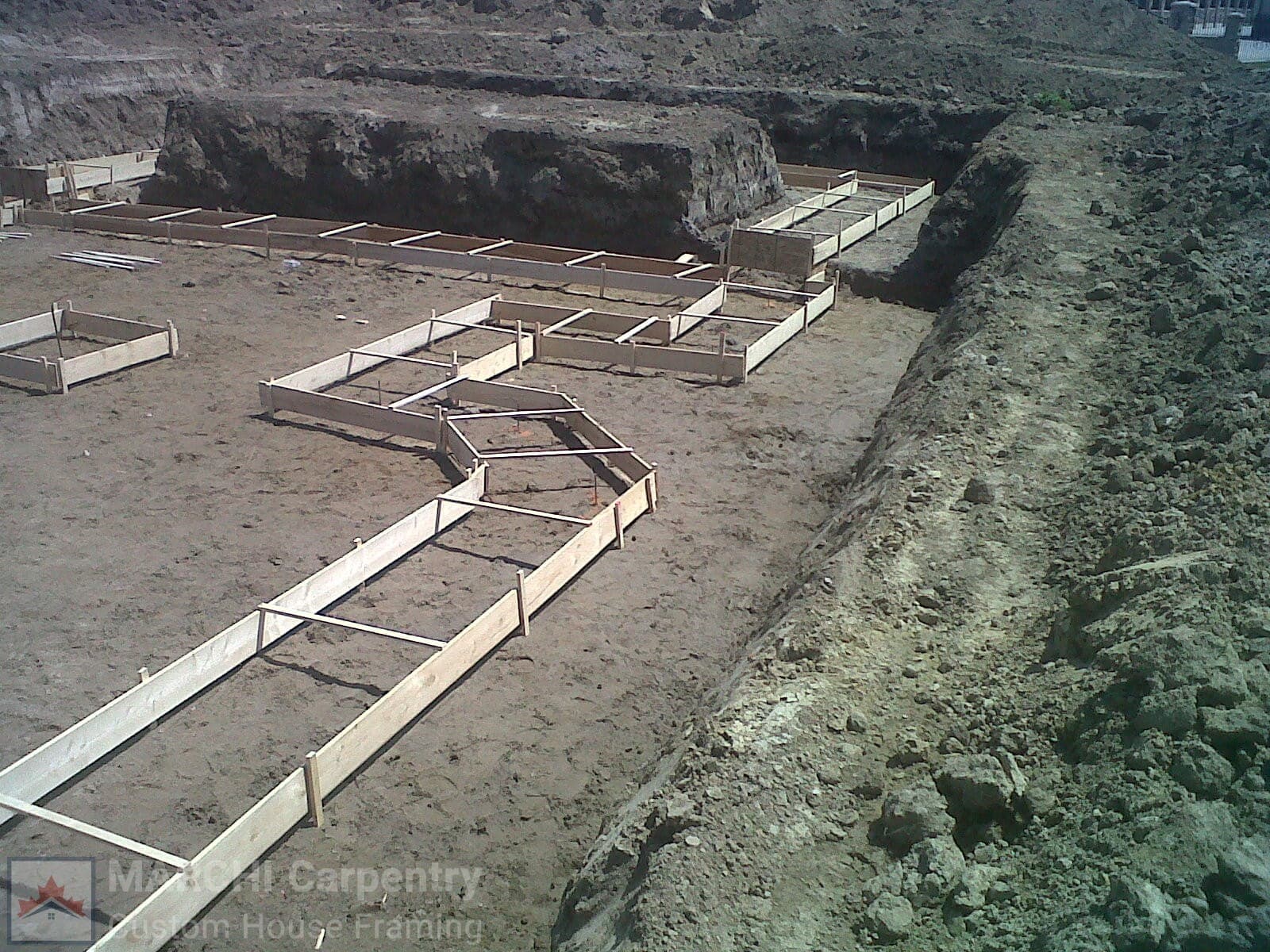 Wood framing details at a residential build